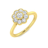 Vintage Cluster Engagement Ring in Gold